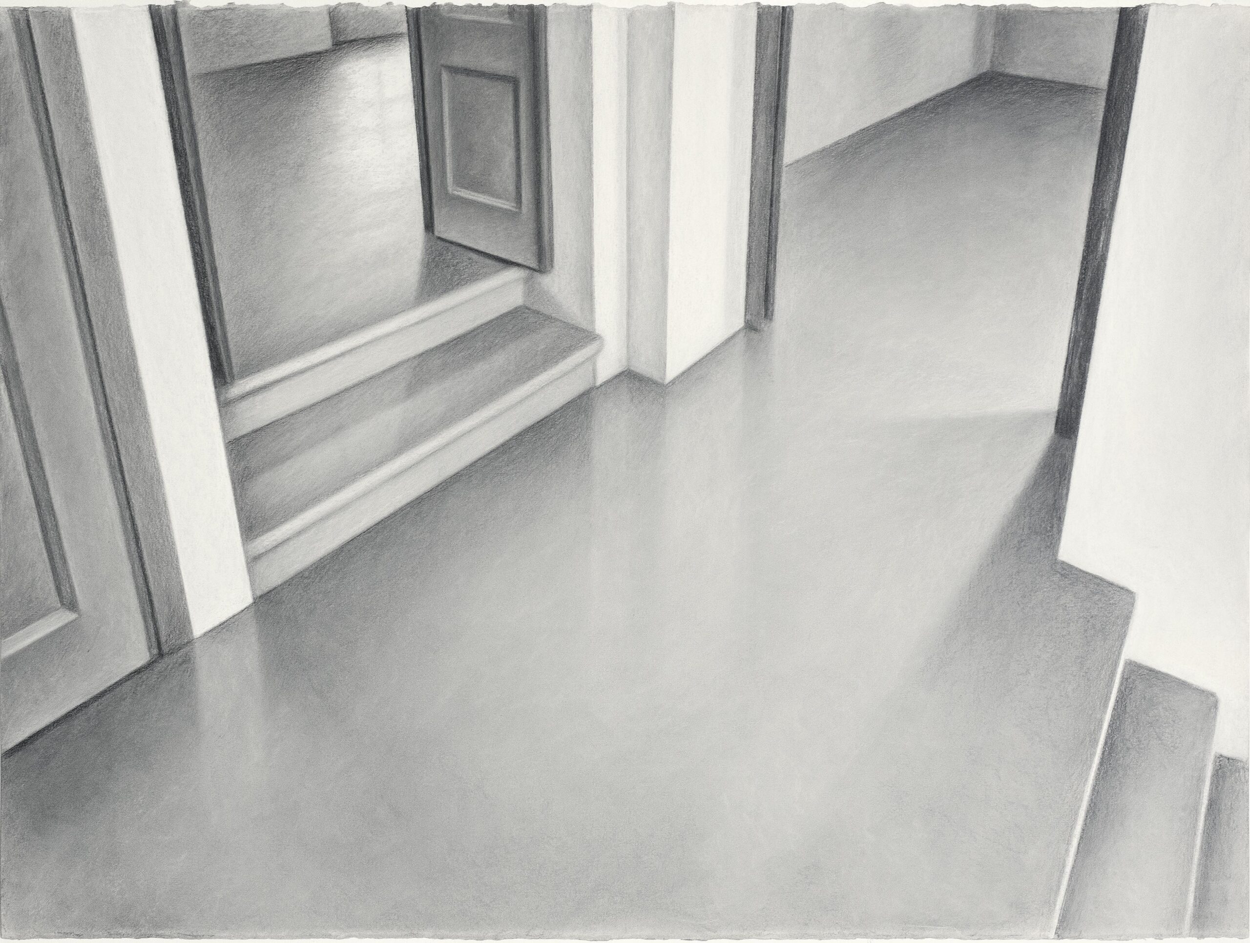 2020. Lápiz y tiza sobre papel gris. 56 x 76 cm