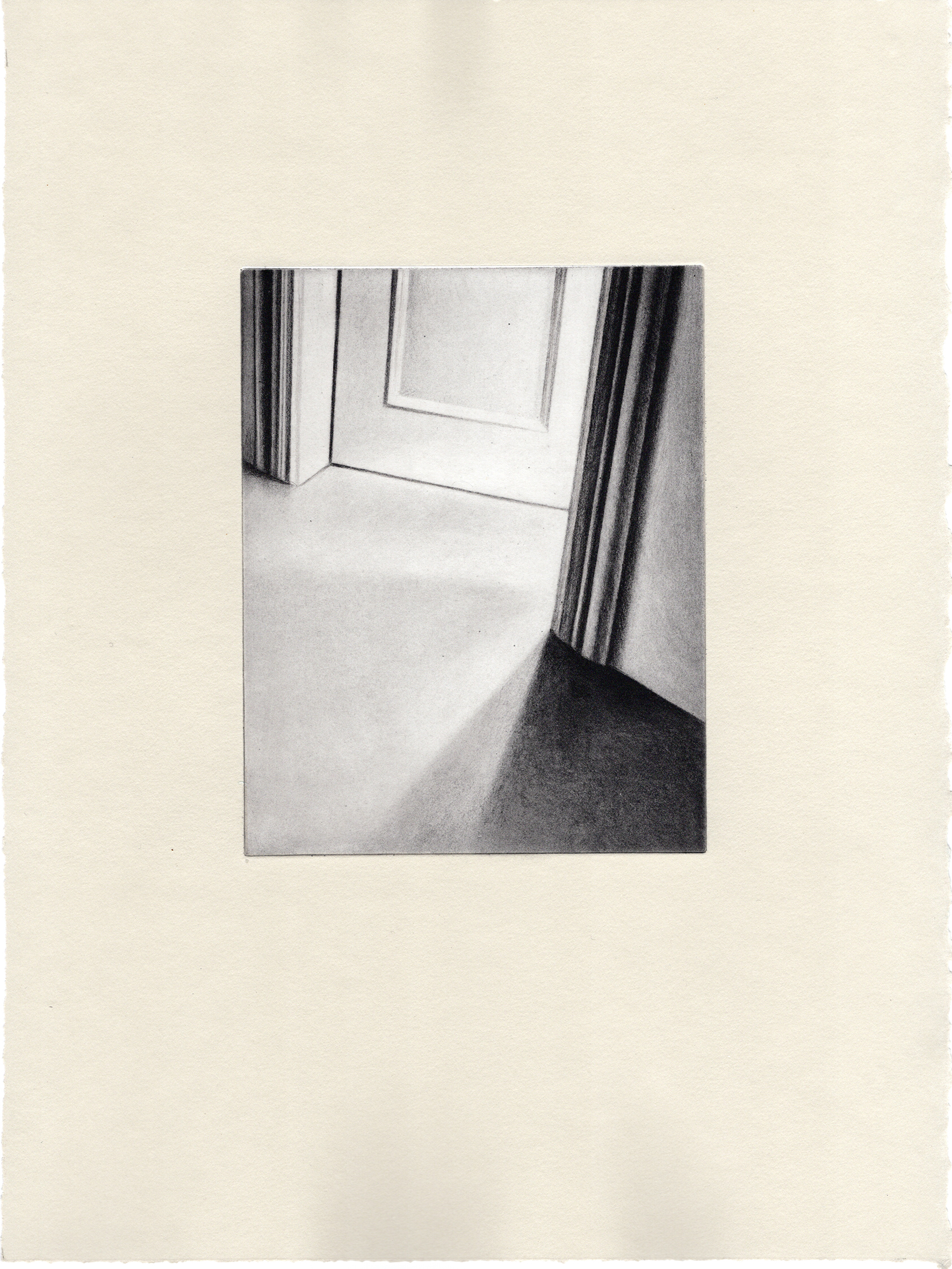 Passage Puerta. 2022. Fotopolímero. Papel gris. 38 x 28 cm