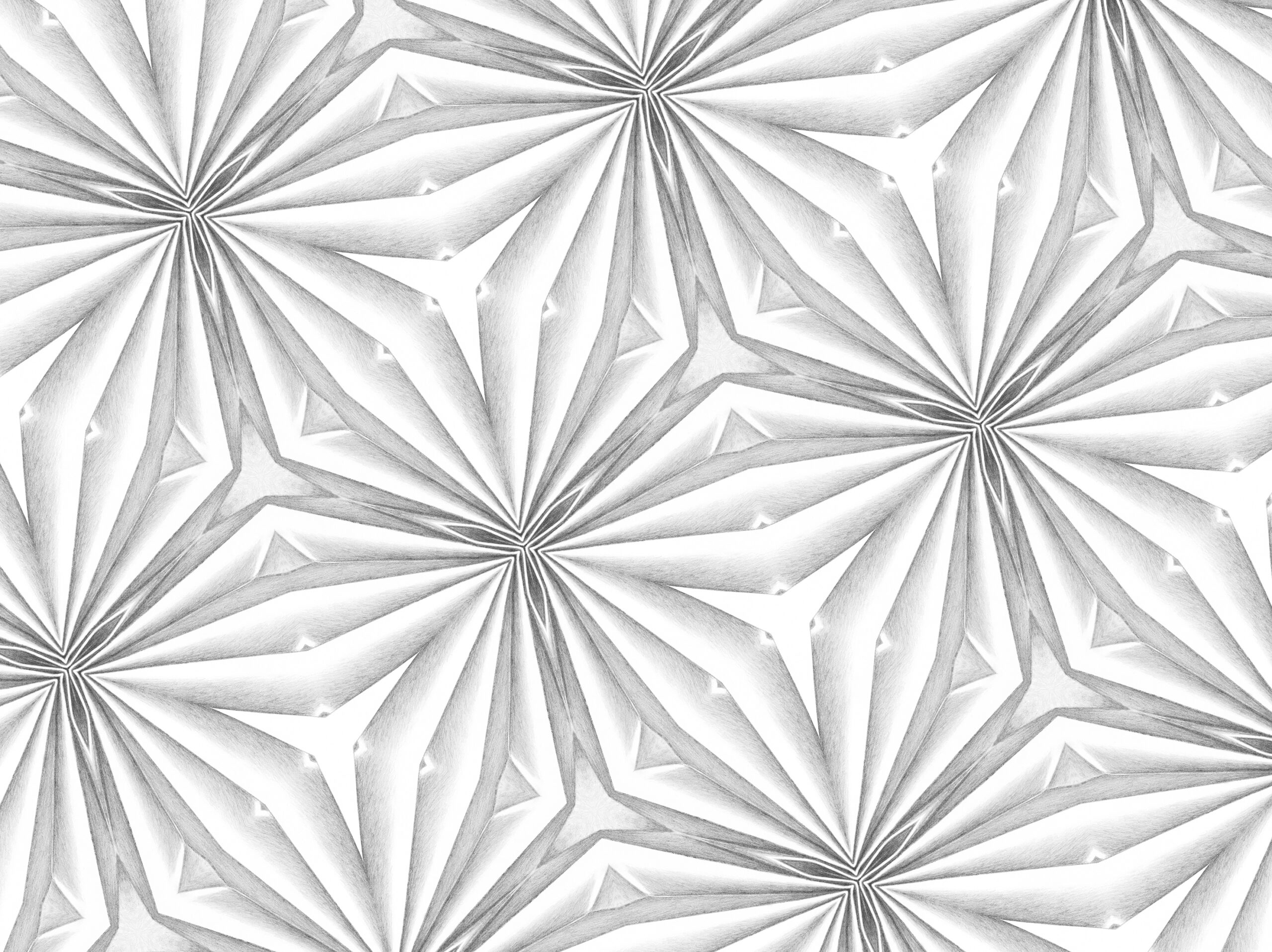 10 Kaleidoscopia en blanco 1. 2010. Infografía a partir de litografía y dibujo. Impresión inkjet. Papel 87 x 116 cm